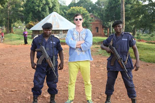 My friend is visiting Africa and he just put this picture on facebook Can you guess which one he is