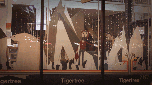 My friend just finished his Christmas window display