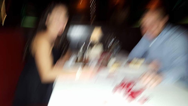 My friend just posted this Thanks to the kind lady at the next table that offered to take a picture of us at our anniversary dinner last week Well cherish this one forever