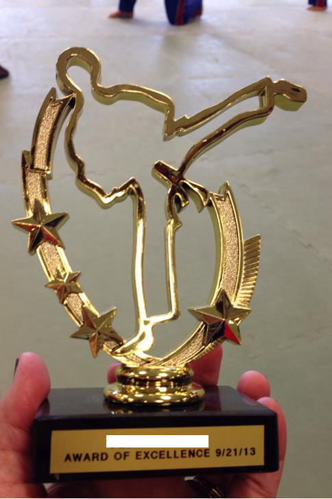 My friend just sent me a picture of the trophy her son received in karate