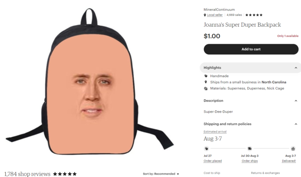 My friend needed her backpack shipped to her before her flight so I made her this Etsy listing in my store for ease of shipment