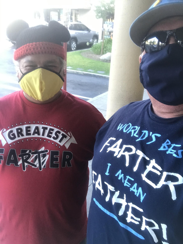 My friend on the right ran into his T-shirt brother at the art store today