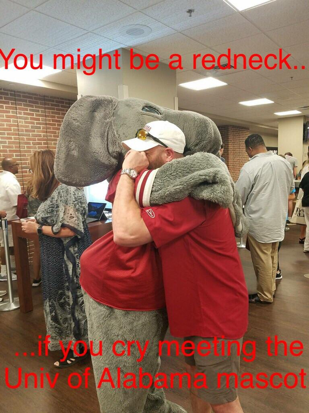 My friend sent me this pic of her hubby during their family tour of University of Alabama I added the text and sent it back to her They got a kick out of it and I thought some of you would get a kick out of it as well 