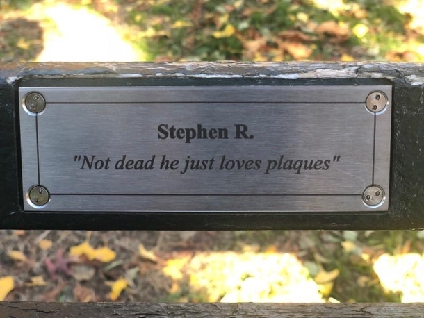 My friend Stephen replaced a plaque in Central Park