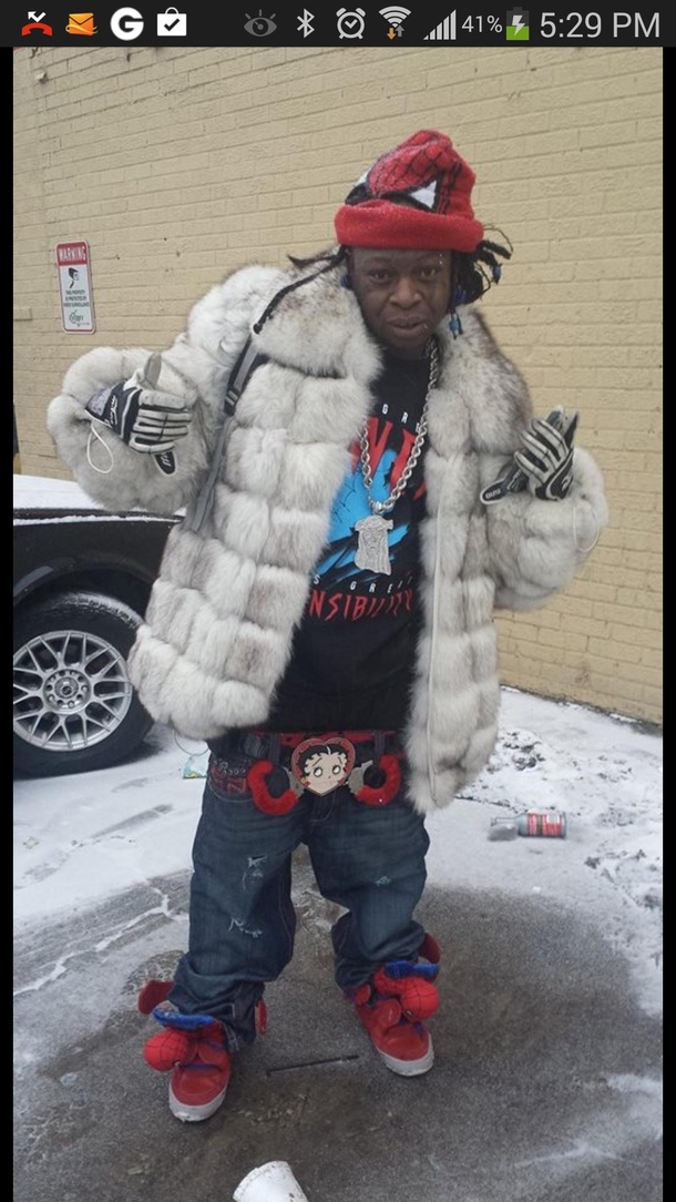 My friend took a picture of a cool ghetto guy on Madison in Chicago I had to share it