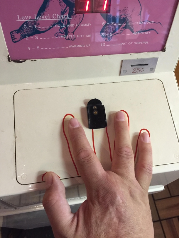 My friend tried to use one of those love meter machines the other day and it wasnt working for him I guess well never know