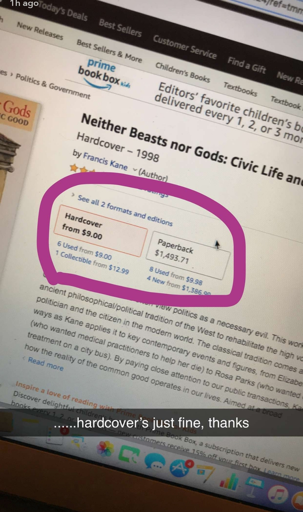 My friend went to go buy a book online and