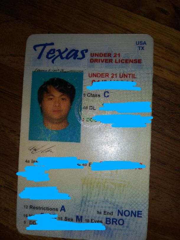 My friend wore the same color shirt as the backdrop when he got his ID now his ID picture looks like a floating head