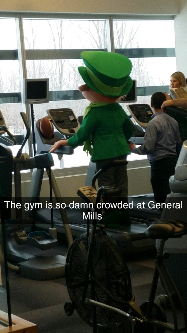My friend works at General Mills and uses their corporate gym frequently This is what he sent today