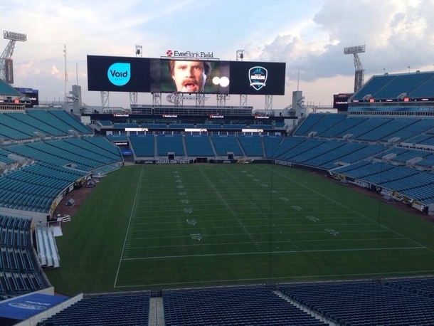 My friend works for the Jaguars Theyre testing their new scoreboard