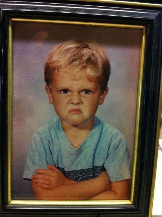 My friends boyfriend was not happy about his kindergarten picture His parents still have it framed in their house  years later