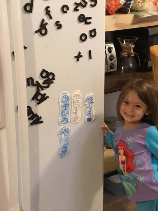 My friends daughter made her own stickers