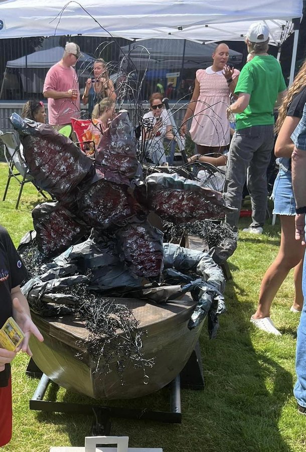 My friends met Eleven and a Demigorgon at a cardboard boat race