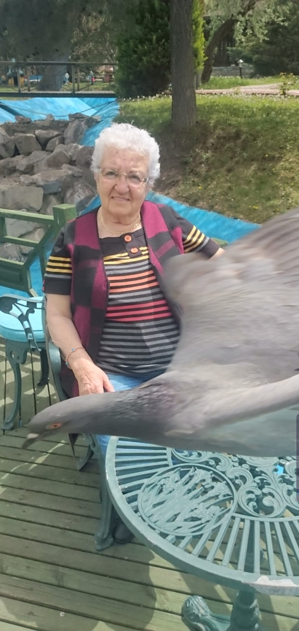 My friends mom was taking a picture then