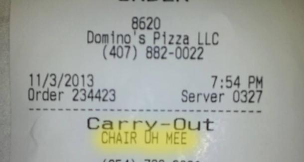 My friends name is Jeremy Thank you Dominos