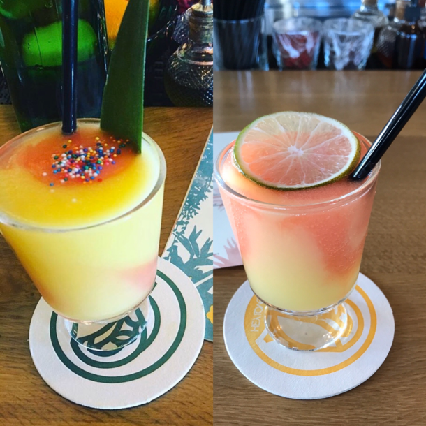 My friends slushee cocktail v Mine Same drink different day