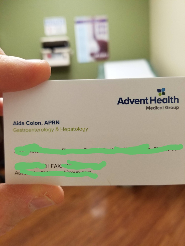 My Gastroenterologist has a very fitting name