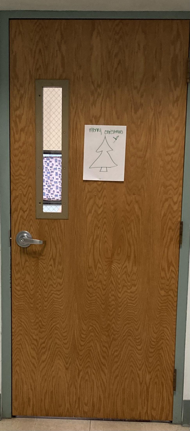 My geography teachers Christmas door decorations