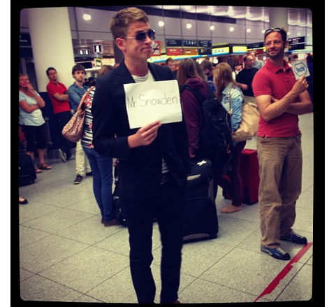 My German friends brother stood in their airport like this for  hours