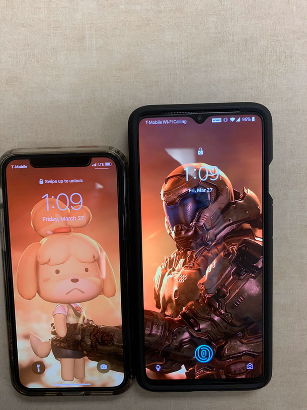 My GF wallpaper and mine 