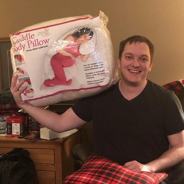 My GFS mom gave me a preggo pillow for xmas I love it hahah