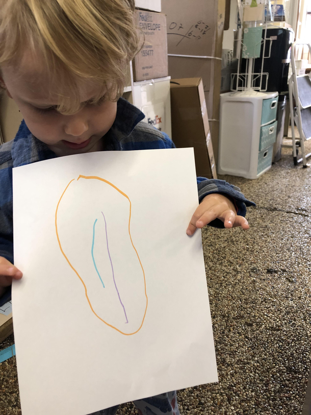 My gfs  year old drew me a picture he was very proud of it
