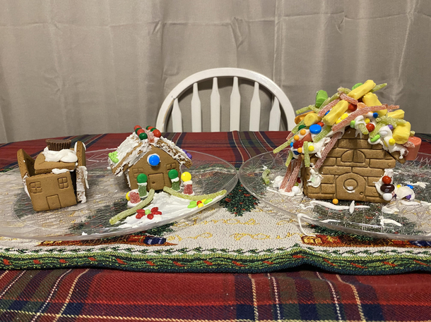 My gingerbread house my moms and my moms boyfriends