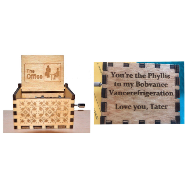 My girlfriend and I always joke about Bob Vance and his extremely long name so I got her this Office themed music box