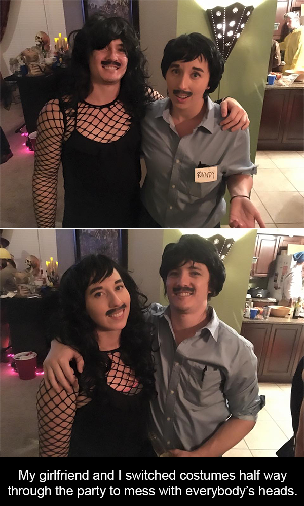 My girlfriend and I switched costumes people freaked out