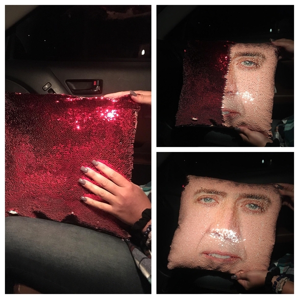 My girlfriend bought me a beautiful pillow for our anniversary