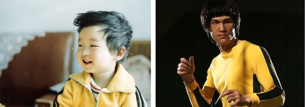 My girlfriend recently discovered Bruce Lee movies and wanted to learn about him so I sneaked in a picture of me as a baby