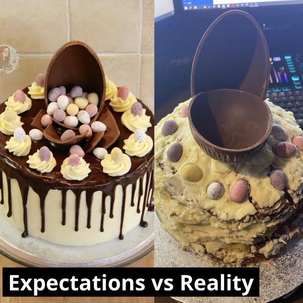 My girlfriend was adamant she could make a cake EXACTLY like the one on the left this is what she rustled up  honestly Buttercream always tastes good