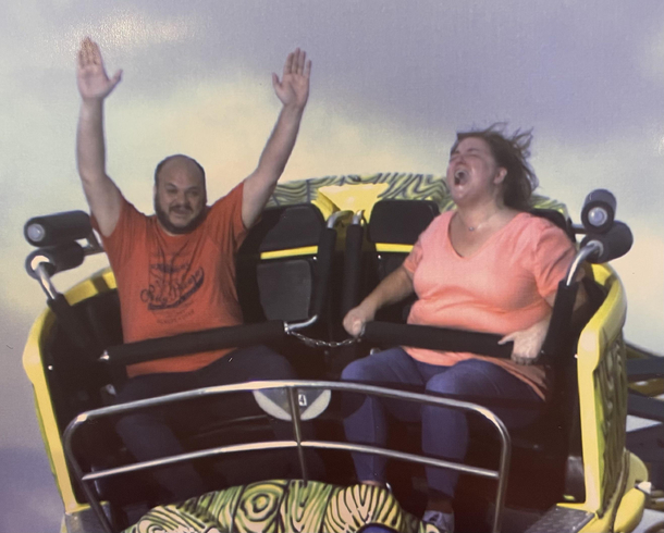 My girlfriends first roller coaster ride