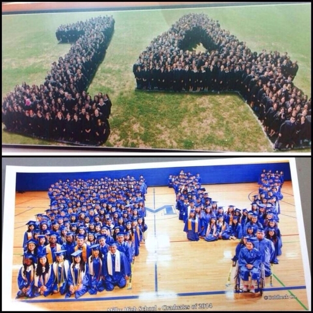 My  graduating class picture compared to another school in our districts  picture