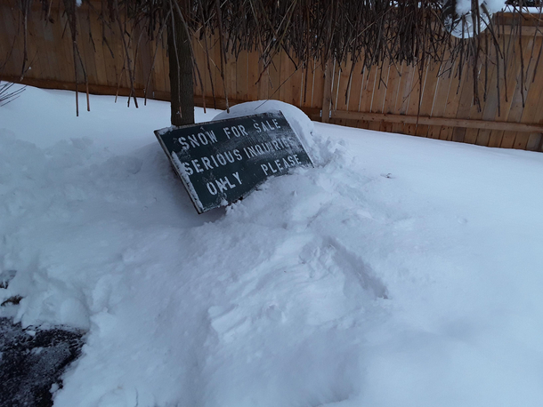 My grandfather has put out this sign every winter for  years