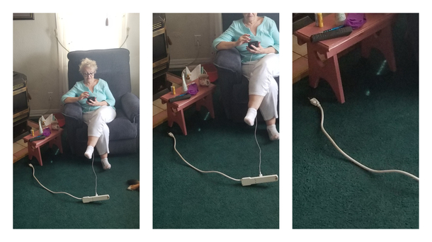 My grandma asked me to come downstairs to help with her phone because it wouldnt charge