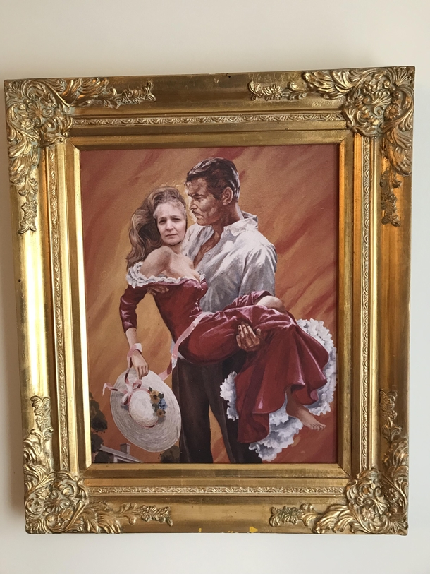 My grandmother has had this up in her house for  years Just noticed she pasted her face over Scarlet OHara