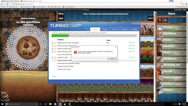 My grandmother told me her new computer that I had just built for her was running slow