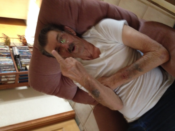 My grandpa passed a few years back and I was missing him asked my grandma to send some photos this is what she sent Cheered me up