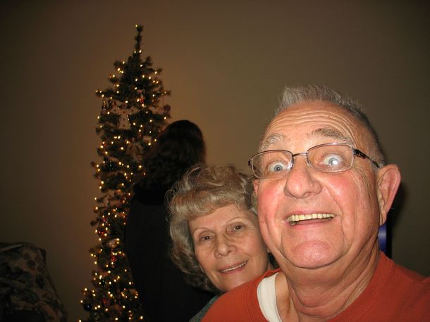 My grandpa tried to take a selfie with my grandma this is how it turned out