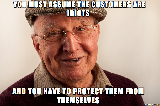 My Grandpas response when I asked him why is the hot water temperature so low in the customer restroom