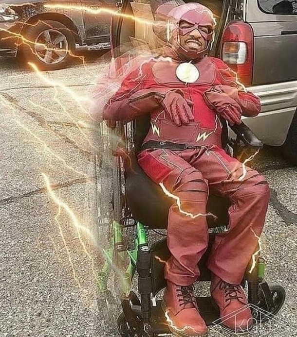 My handicap uncle is ready for holloween