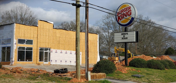 My hometown built out burger king backwards then put this sign up