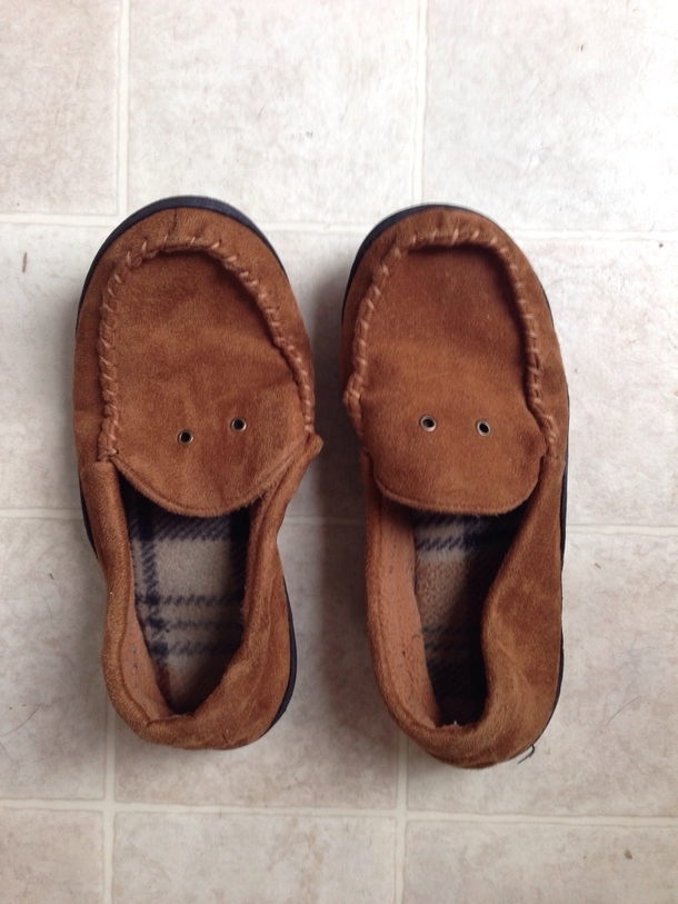 My house shoes were happy to see me this morning