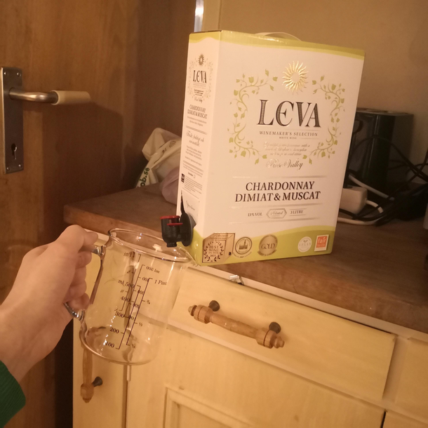 My huge wine glass broke and i should probably measure my consumption better anyway