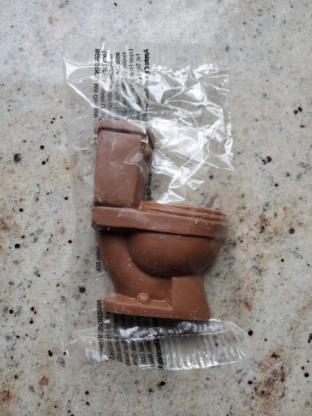 My husband is a plumber and his company sent chocolate toilets