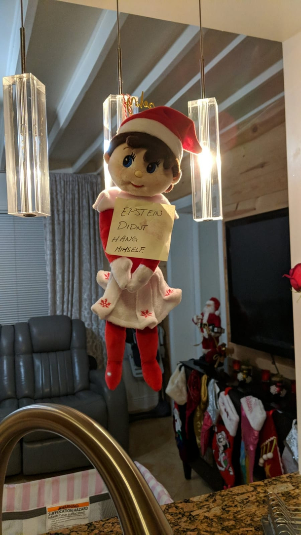 My in-laws having fun with elf on a shelf