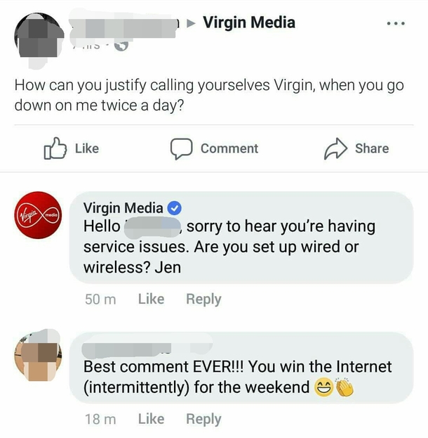 My Internet connection drops more often than a prostitutes knickers