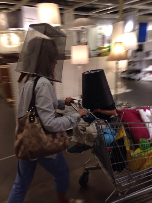 My kid decided to be an astronaut in Ikea and my mom followed suit