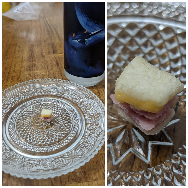 My kid insisted on making me a small sandwich